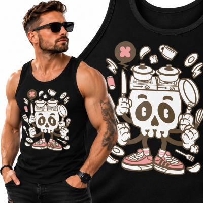 TANK TOP  ANIMOWANY  COOKING SKULL